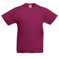 Burgundy - Front - Fruit Of The Loom Childrens-Teens Original Short Sleeve T-Shirt