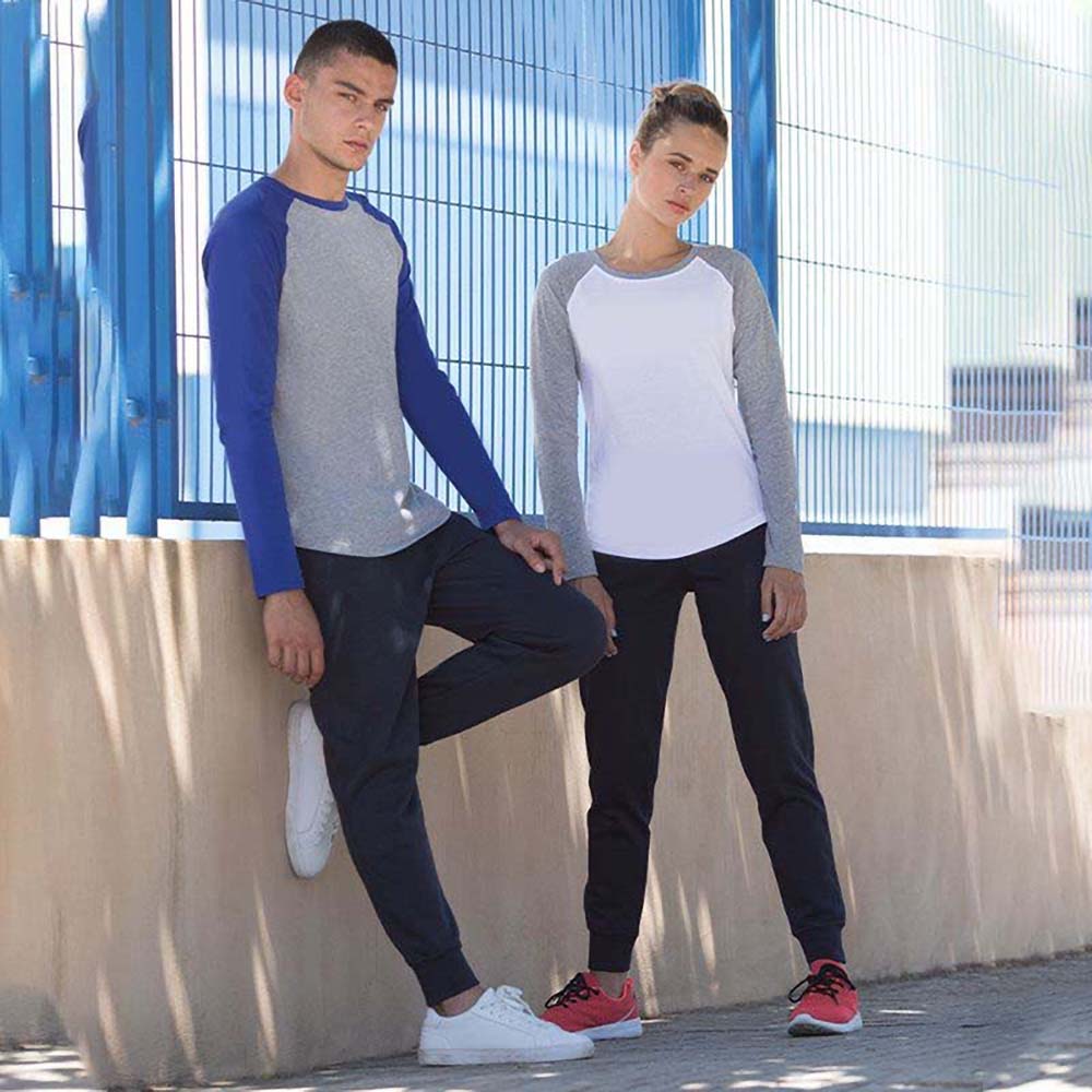 Black - Back - Skinnifit Womens-Ladies Slim Cuffed Jogging Bottoms-Trousers