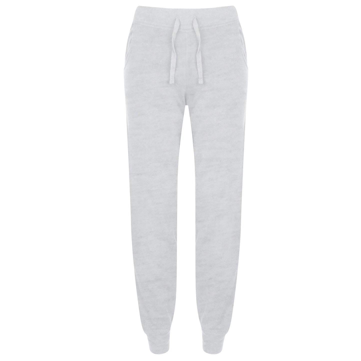 Heather Grey - Front - Skinnifit Womens-Ladies Slim Cuffed Jogging Bottoms-Trousers