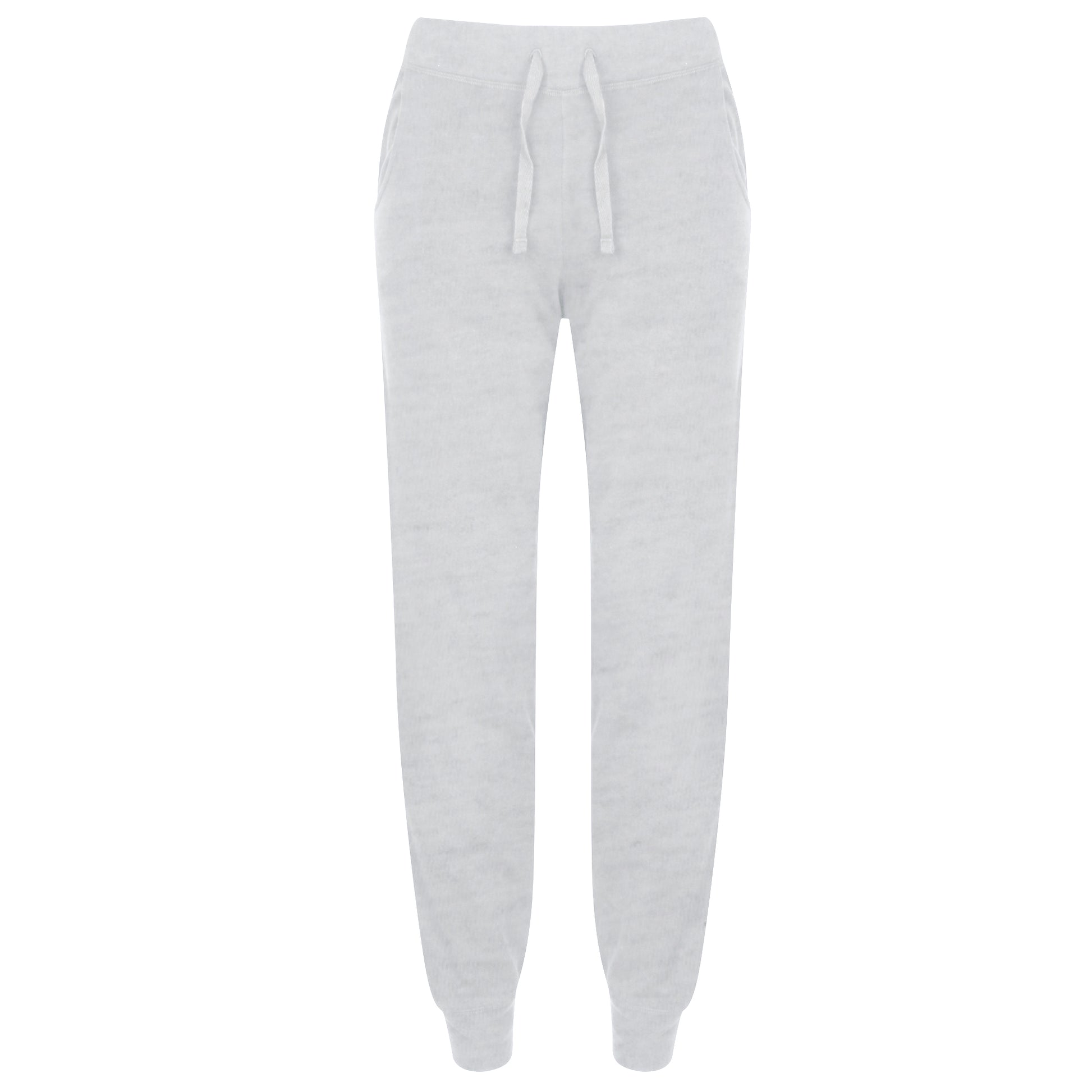Heather Grey - Front - Skinnifit Womens-Ladies Slim Cuffed Jogging Bottoms-Trousers