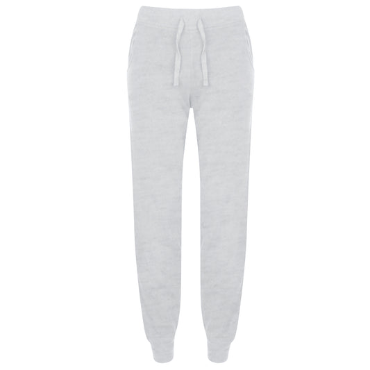 Heather Grey - Front - Skinnifit Womens-Ladies Slim Cuffed Jogging Bottoms-Trousers