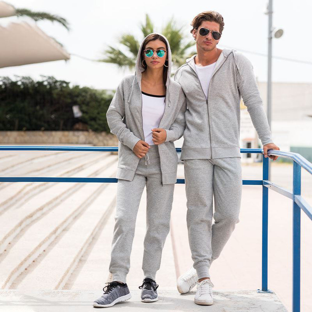 Heather Grey - Side - Skinnifit Womens-Ladies Slim Cuffed Jogging Bottoms-Trousers