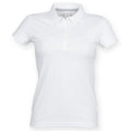 White - Front - Skinnifit Womens-Ladies Short Sleeve Polo Shirt