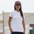 White - Back - Skinnifit Womens-Ladies Short Sleeve Polo Shirt