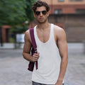 White - Back - Skinnifit Mens Plain Sleeveless Muscle Vest