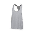 Heather Grey - Back - Skinnifit Mens Plain Sleeveless Muscle Vest