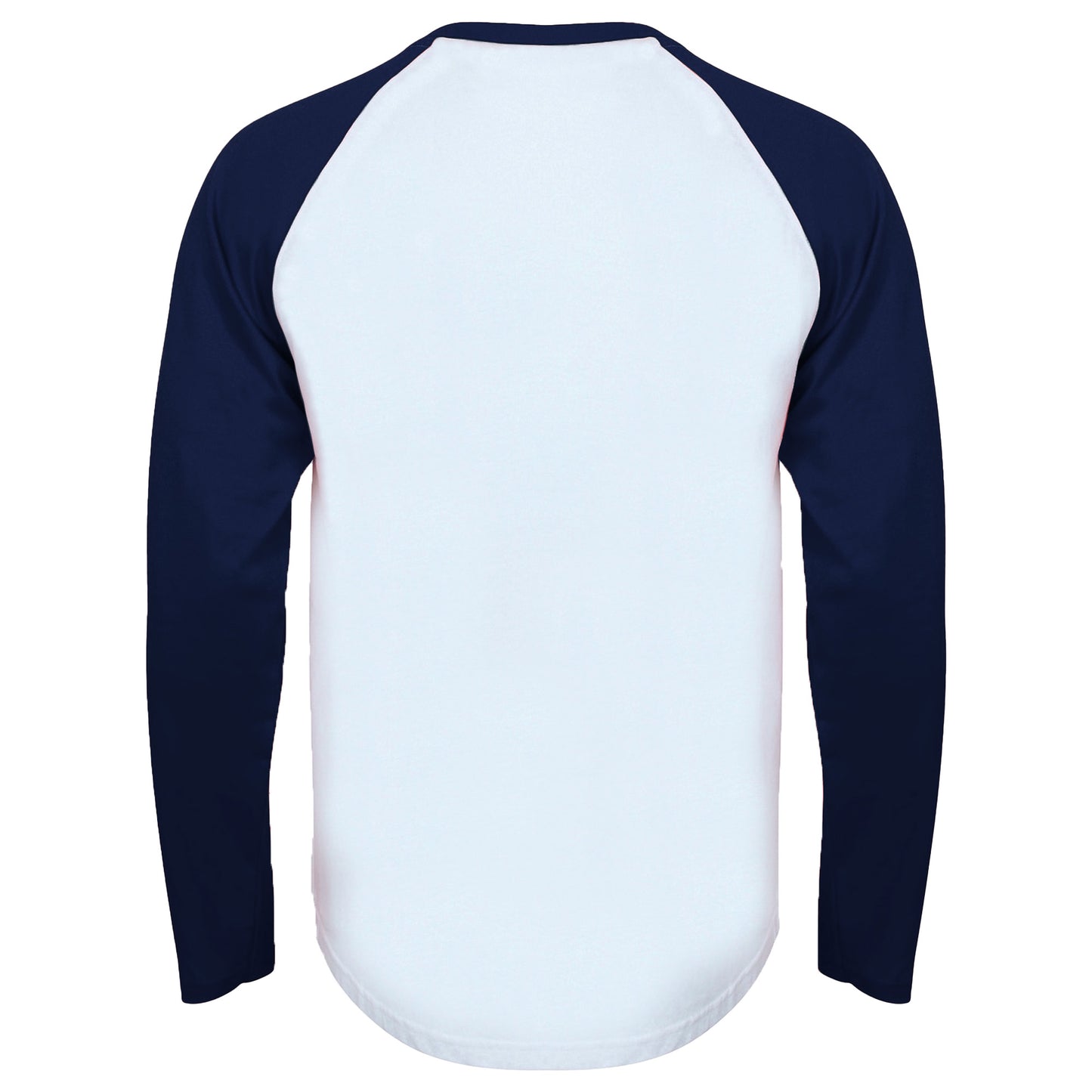 White - Oxford Navy - Back - Skinnifit Mens Raglan Long Sleeve Baseball T-Shirt