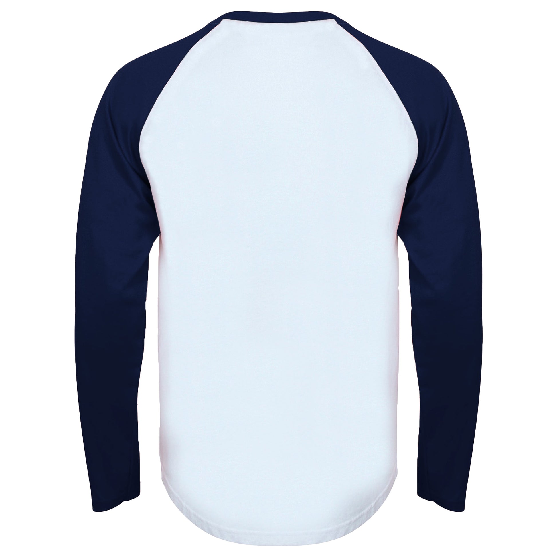 White - Oxford Navy - Back - Skinnifit Mens Raglan Long Sleeve Baseball T-Shirt