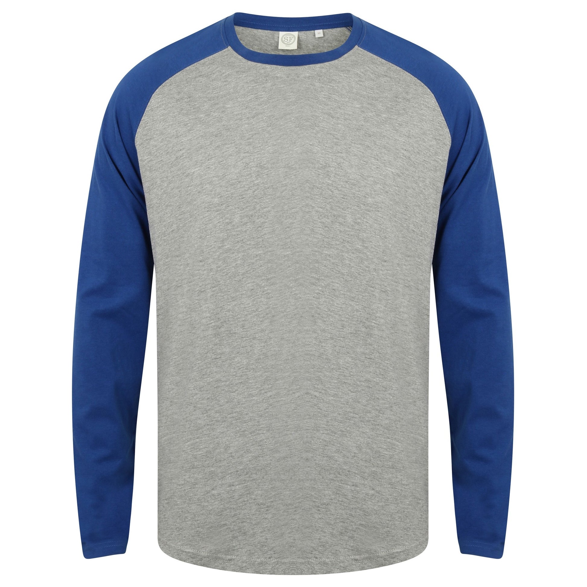 White - Oxford Navy - Side - Skinnifit Mens Raglan Long Sleeve Baseball T-Shirt