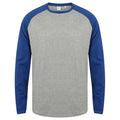 White - Oxford Navy - Side - Skinnifit Mens Raglan Long Sleeve Baseball T-Shirt