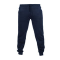 Navy - Front - Skinnifit Mens Slim Cuffed Jogging Bottoms-Trousers