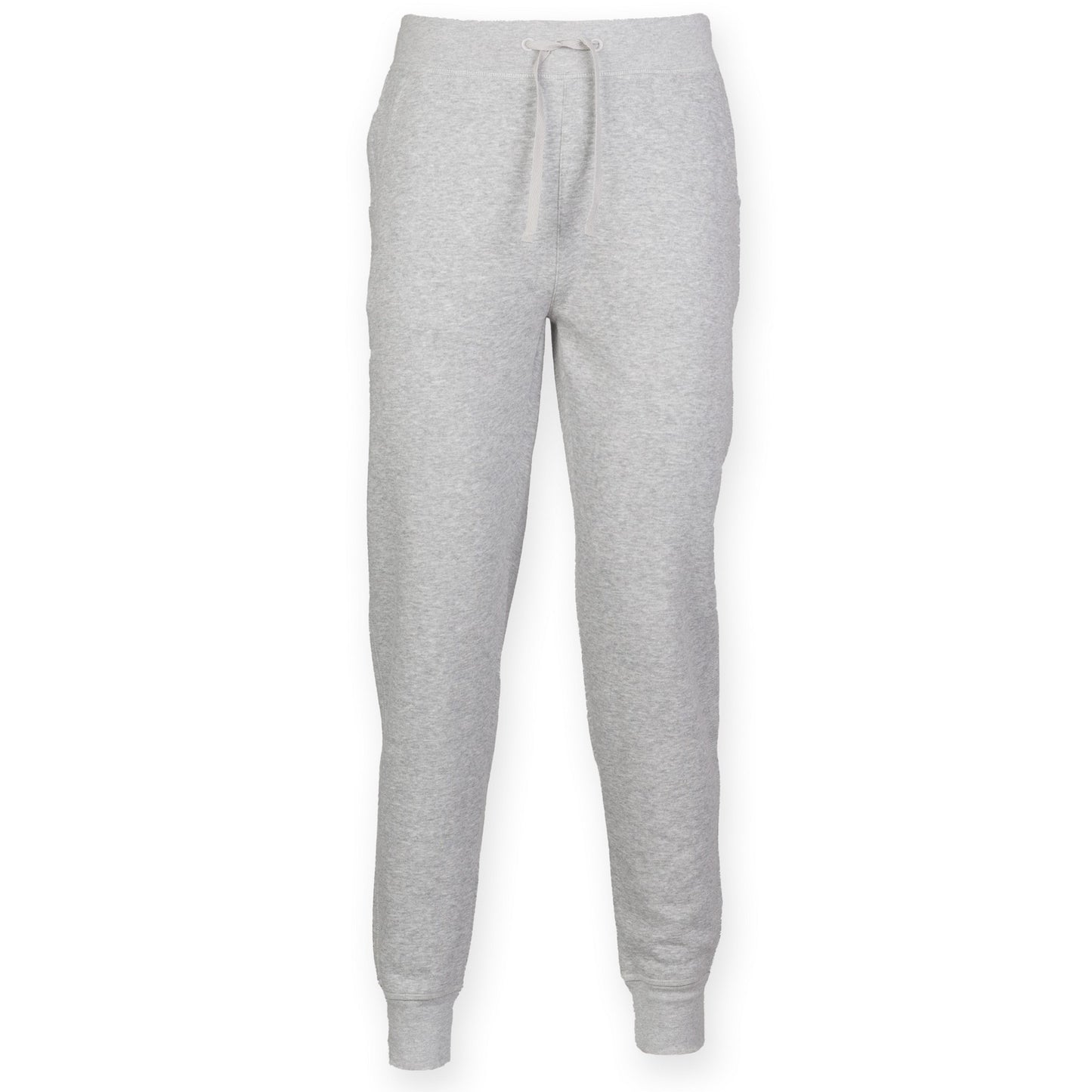Heather Grey - Front - Skinnifit Mens Slim Cuffed Jogging Bottoms-Trousers