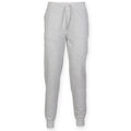 Heather Grey - Front - Skinnifit Mens Slim Cuffed Jogging Bottoms-Trousers