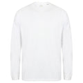 White - Front - Skinnifit Mens Drop Shoulder Slogan Top