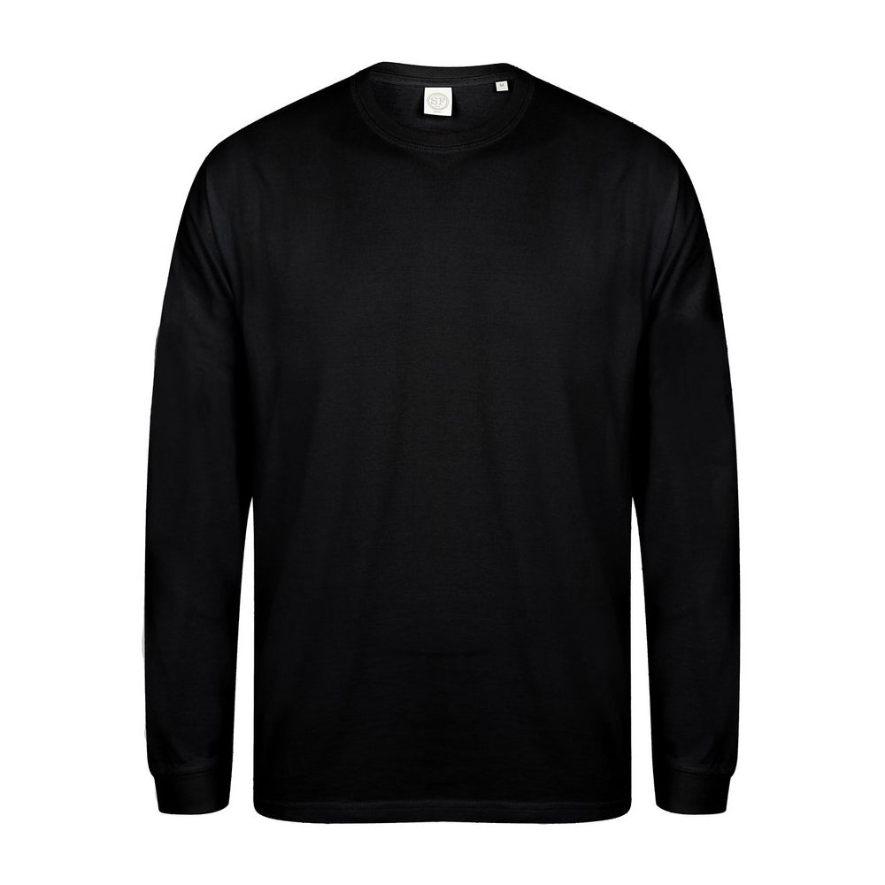 Black - Front - Skinnifit Mens Drop Shoulder Slogan Top