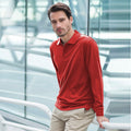 Classic Red - Back - Henbury Mens Coolplus Moisture Wicking Long Sleeve Polo Shirt