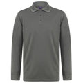 Charcoal - Front - Henbury Mens Coolplus Moisture Wicking Long Sleeve Polo Shirt