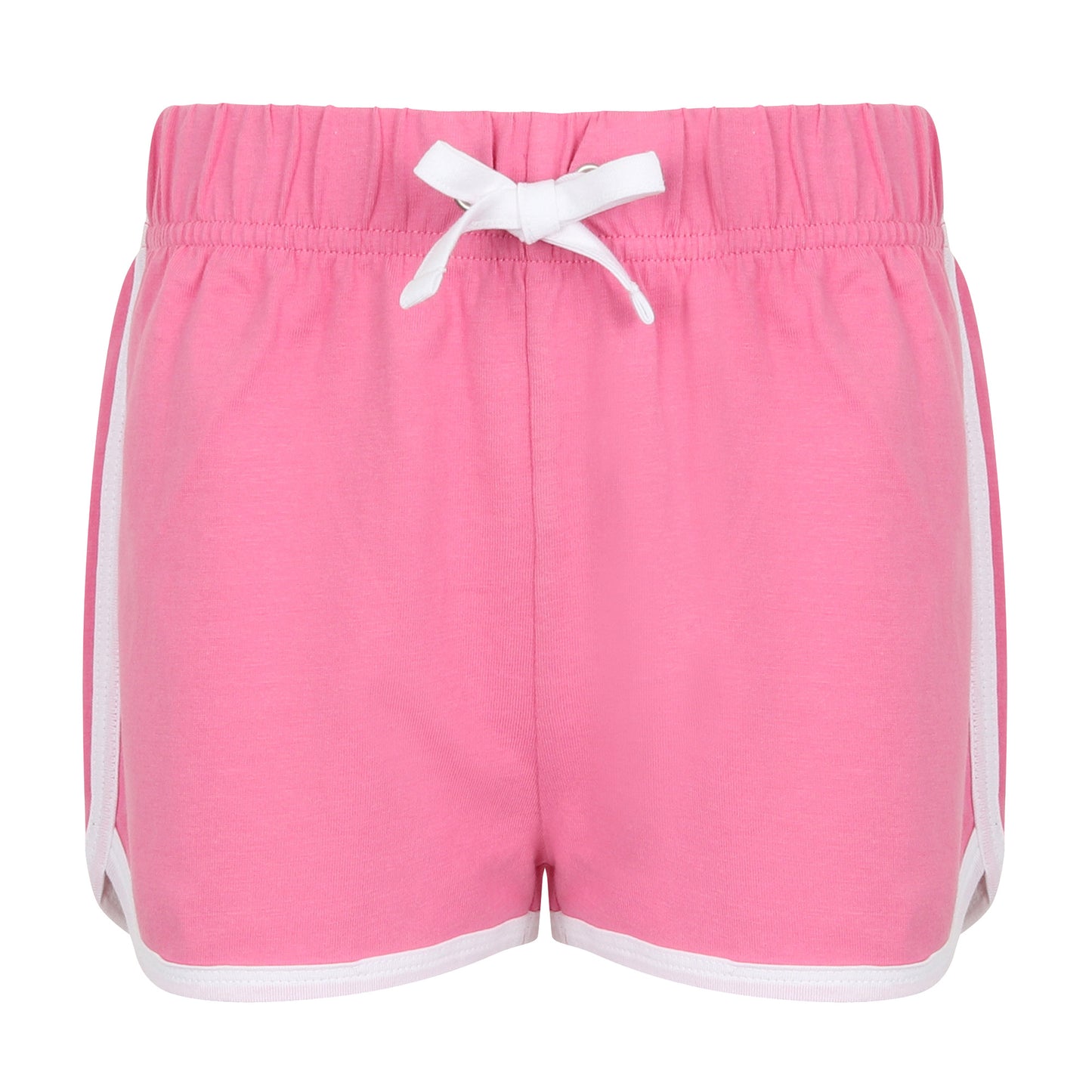 Bright Pink- White - Front - Skinni Minni Childrens-Kids Retro Sports Shorts