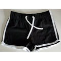 Black - White - Back - Skinni Minni Childrens-Kids Retro Sports Shorts