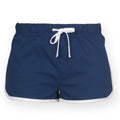 Navy - White - Front - Skinni Minni Childrens-Kids Retro Sports Shorts