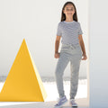 Heather Grey - Back - Skinni Minni Childrens-Kids Slim Cuffed Jogging Bottoms-Trousers