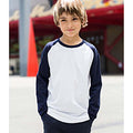 White - Oxford Navy - Back - Skinni Minni Childrens-Kids Long Sleeve Baseball T-Shirt