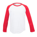 White - Red - Front - Skinni Minni Childrens-Kids Long Sleeve Baseball T-Shirt