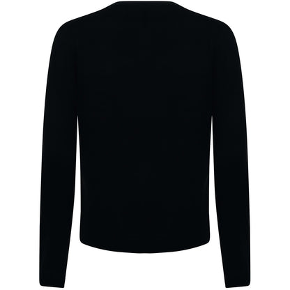 Black - Back - Henbury Womens-Ladies V-Neck Button Up Cardigan