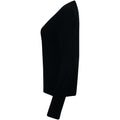 Black - Side - Henbury Womens-Ladies V-Neck Button Up Cardigan