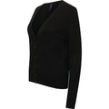 Black - Lifestyle - Henbury Womens-Ladies V-Neck Button Up Cardigan