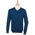 Blue Marl - Back - Henbury Mens V-Neck Tri-Blend Marl Sweater-Jumper