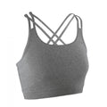 Sport Grey Marl - Front - Spiro Womens-Ladies Fitness Sleeveless Crop Top