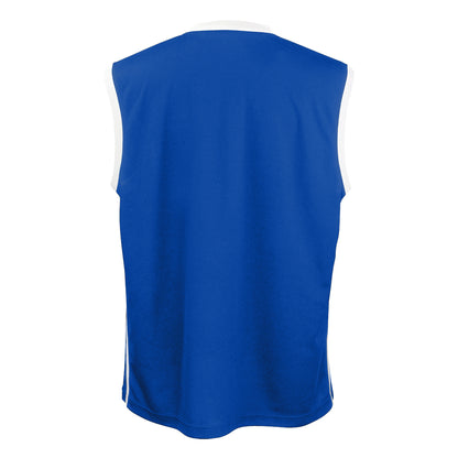 Royal - White - Back - Spiro Mens Basketball Quick Dry Sleeveless Top