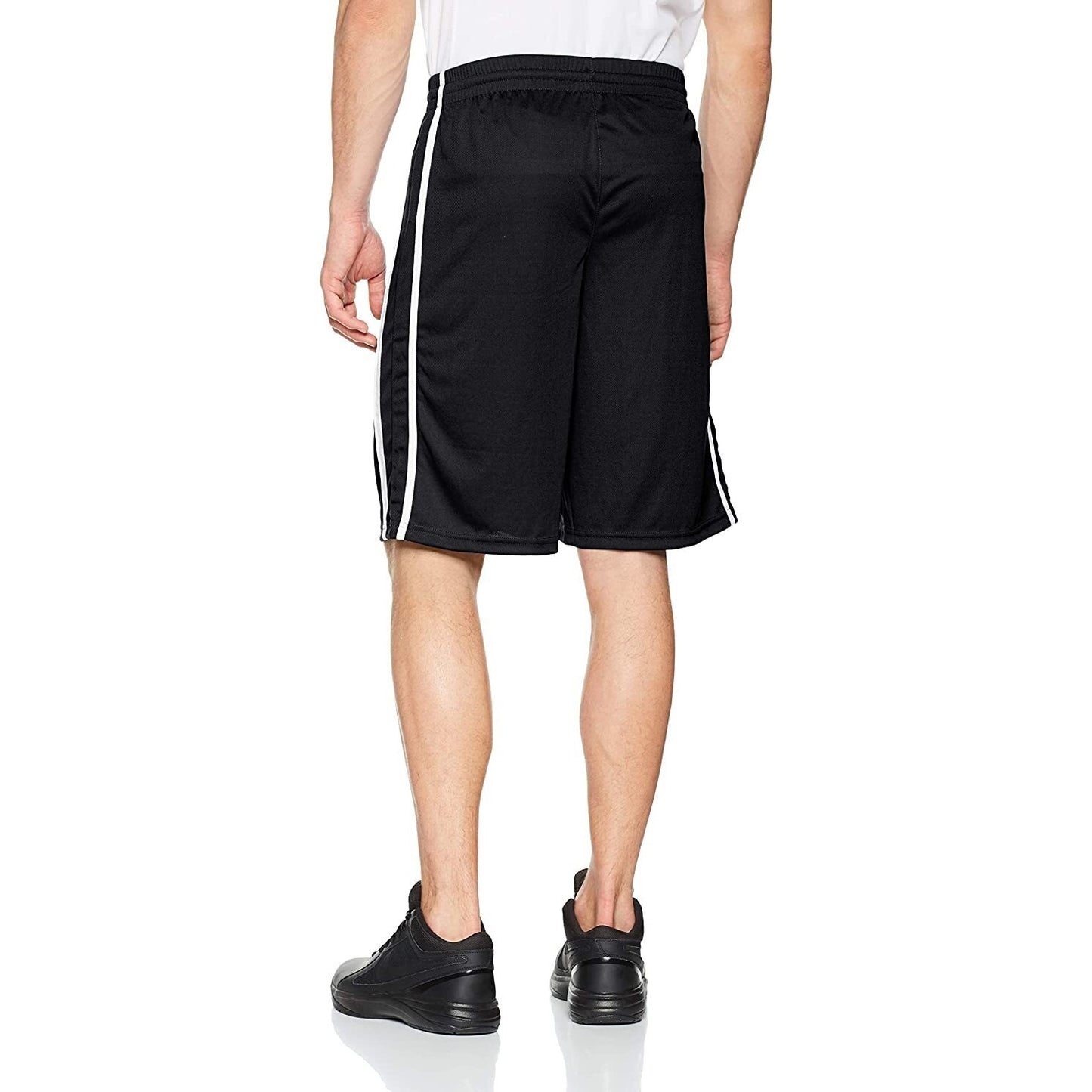 Black-White - Side - Spiro Mens Quick Dry Basketball Shorts
