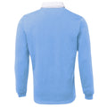 Surf Blue-White - Back - Front Row Long Sleeve Classic Rugby Polo Shirt