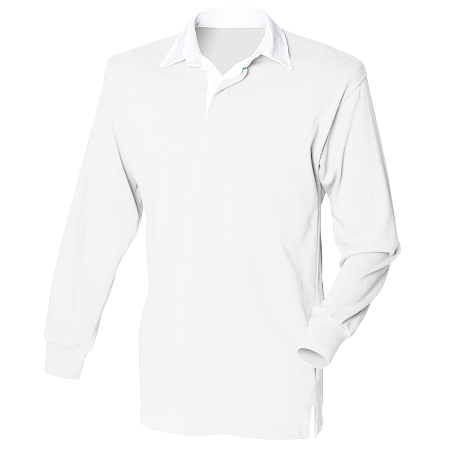 White-White - Front - Front Row Long Sleeve Classic Rugby Polo Shirt