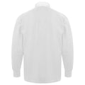 White-White - Back - Front Row Long Sleeve Classic Rugby Polo Shirt