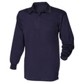 Navy-Navy - Front - Front Row Long Sleeve Classic Rugby Polo Shirt