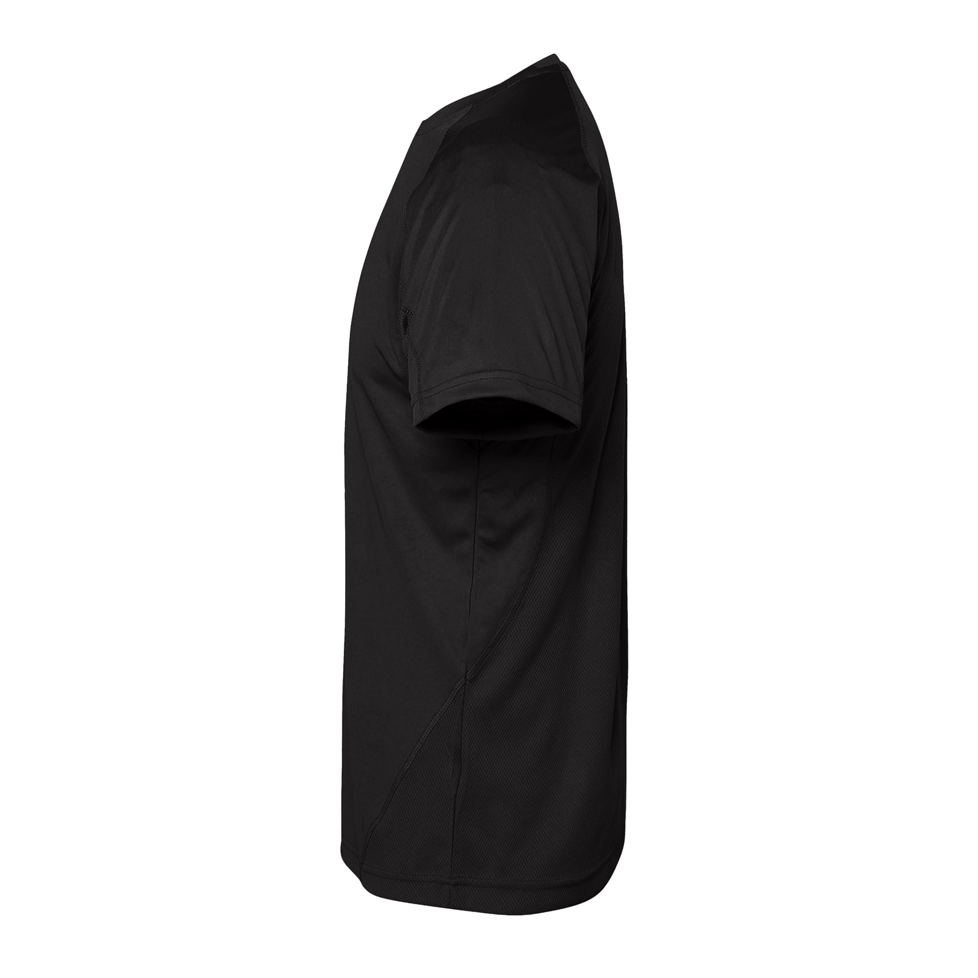 Black - Side - Tri Dri Mens Panelled Short Sleeve T-Shirt