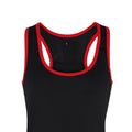 Black - Red - Back - Tri Dri Womens-Ladies Panelled Fitness Sleeveless Vest