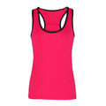 Hot Pink - Black - Front - Tri Dri Womens-Ladies Panelled Fitness Sleeveless Vest