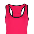 Hot Pink - Black - Back - Tri Dri Womens-Ladies Panelled Fitness Sleeveless Vest