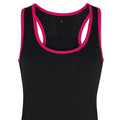 Black - Hot Pink - Back - Tri Dri Womens-Ladies Panelled Fitness Sleeveless Vest