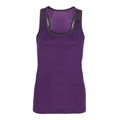 Purple - Charcoal - Front - Tri Dri Womens-Ladies Panelled Fitness Sleeveless Vest