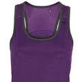 Purple - Charcoal - Back - Tri Dri Womens-Ladies Panelled Fitness Sleeveless Vest