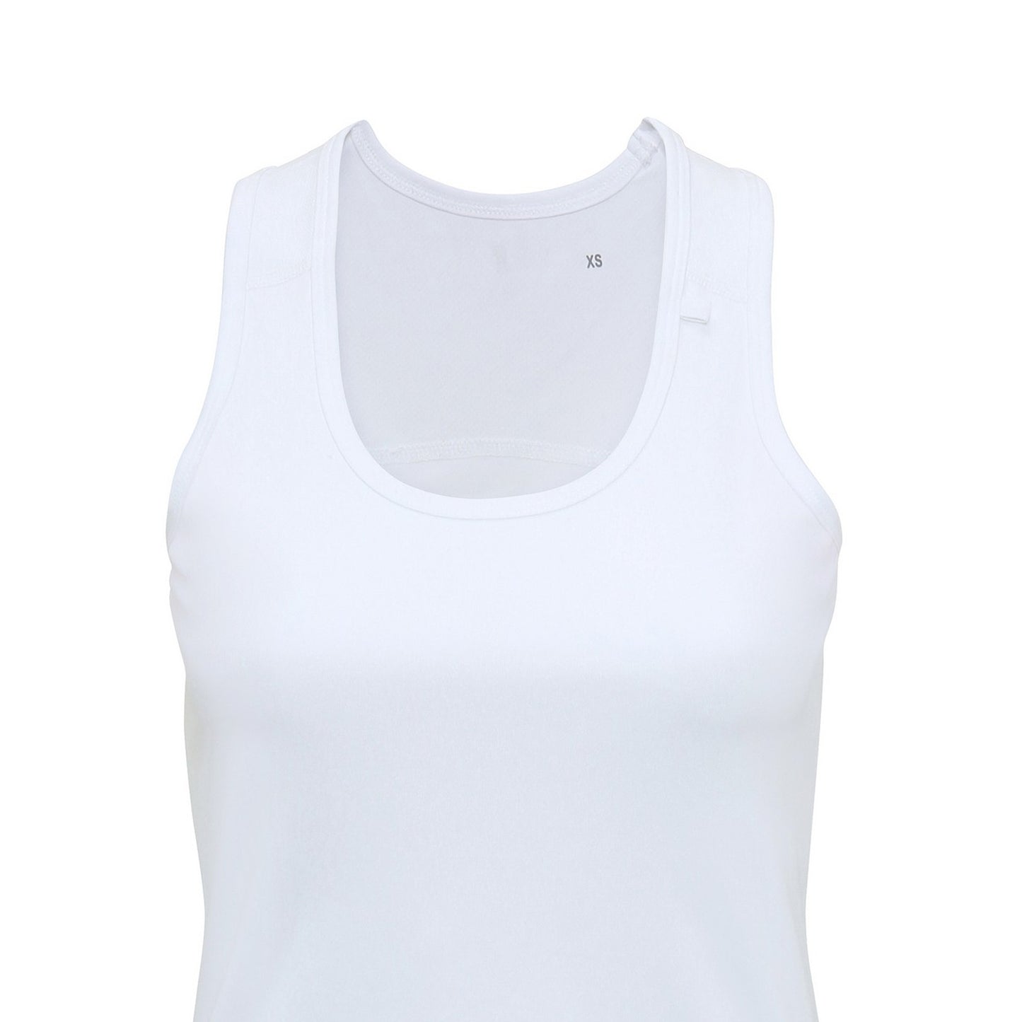 White - Back - Tri Dri Womens-Ladies Panelled Fitness Sleeveless Vest