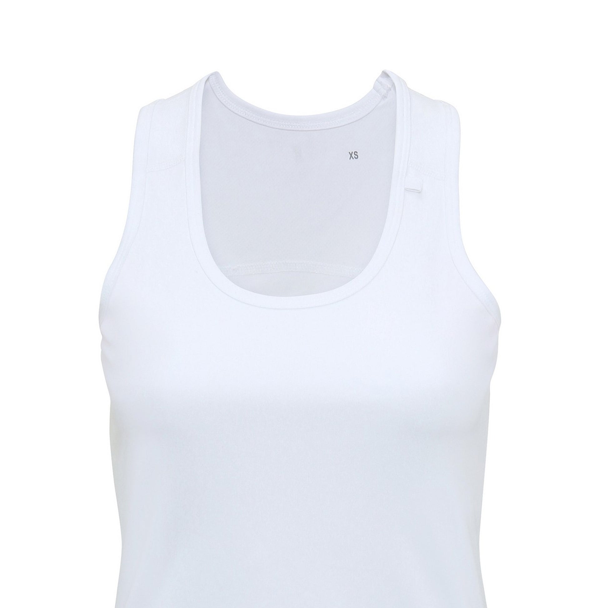 White - Back - Tri Dri Womens-Ladies Panelled Fitness Sleeveless Vest