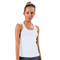 White - Side - Tri Dri Womens-Ladies Panelled Fitness Sleeveless Vest