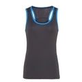 Charcoal - Sapphire - Front - Tri Dri Womens-Ladies Panelled Fitness Sleeveless Vest
