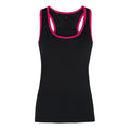 Black - Hot Pink - Front - Tri Dri Womens-Ladies Panelled Fitness Sleeveless Vest
